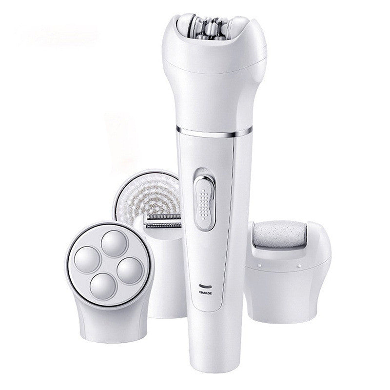 5 in 1 Multifunctional Combined Electric Facial Cleansing Brush for Deep Facial Cleaning, Face Message, Epilator, Callus Remover, and Body Hair Trimming