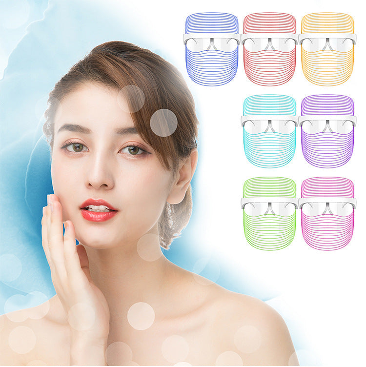3 in 1 LED Mask Red Light Therapy Skin Rejuvenation Massager Beauty Home Skin Face Whitening Anti Aging SPA Device