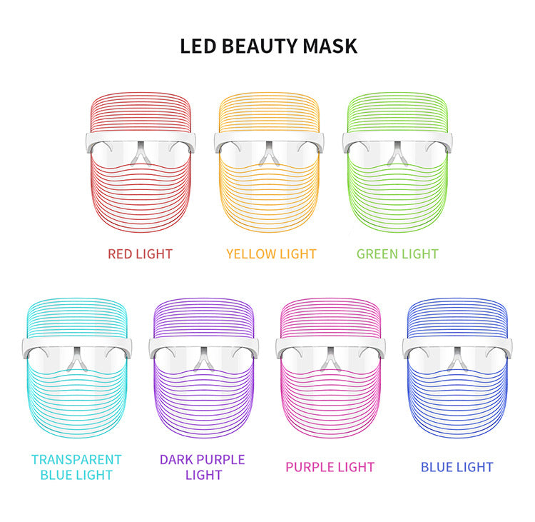 3 in 1 LED Mask Red Light Therapy Skin Rejuvenation Massager Beauty Home Skin Face Whitening Anti Aging SPA Device