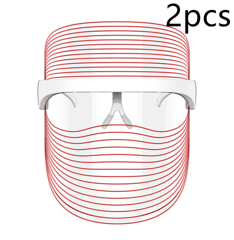 3 in 1 LED Mask Red Light Therapy Skin Rejuvenation Massager Beauty Home Skin Face Whitening Anti Aging SPA Device