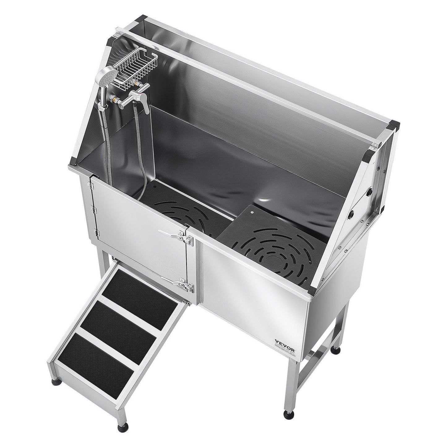50 Inch Dog Grooming Bath Tub Stainless Steel W Ramp Water Filter Left