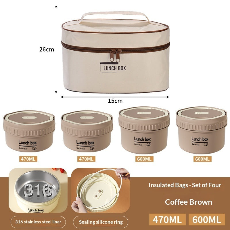 316 Stainless Steel Insulated Lunch Box For Office Workers Microwave