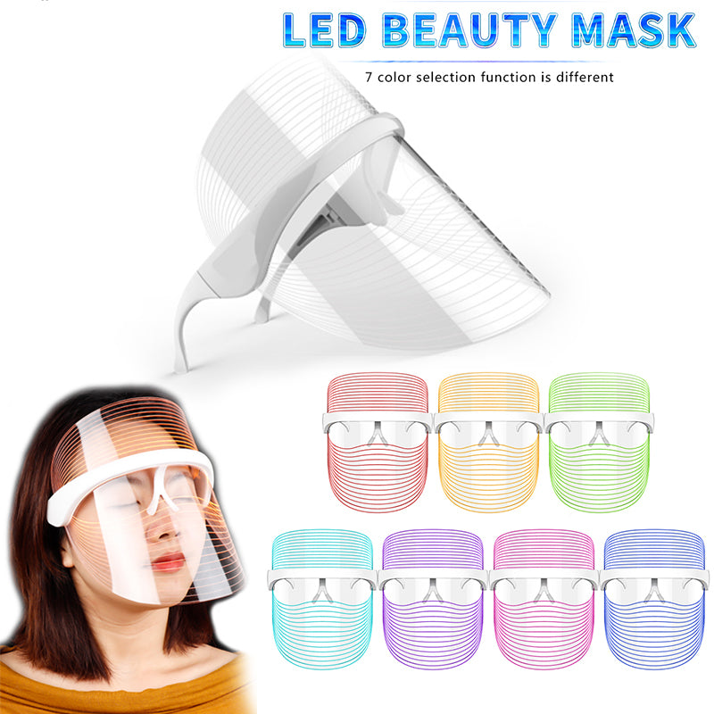 3 in 1 LED Mask Red Light Therapy Skin Rejuvenation Massager Beauty Home Skin Face Whitening Anti Aging SPA Device